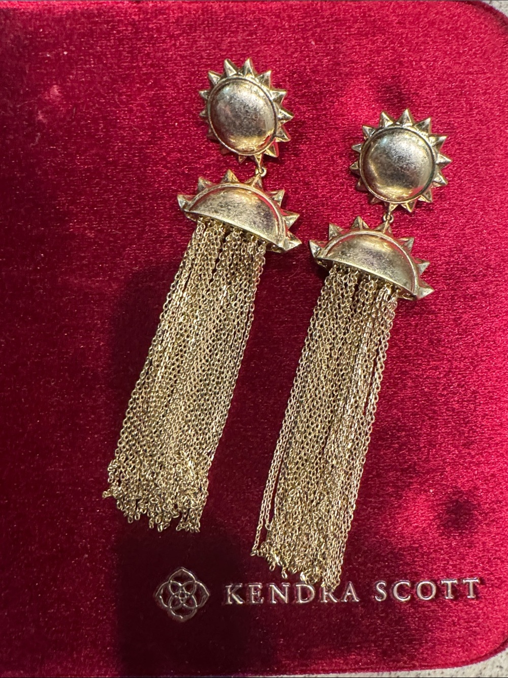 Kendra Scott Gold Sunburst Tassel Earrings
